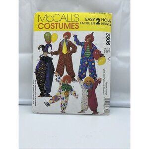 McCall's Costumes 3306 Women Men Boys Girls Unisex Sizes 5-6 S M L Uncut FF 2001